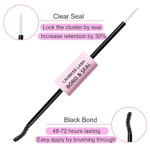 Lash Extension Kit 20D+40D Clusters With Bond and Seal - Waterproof DIY Eyelash Extension Set With Tweezers (Set 20D/40D-0.07D-9-16Mix) thumbnail 3