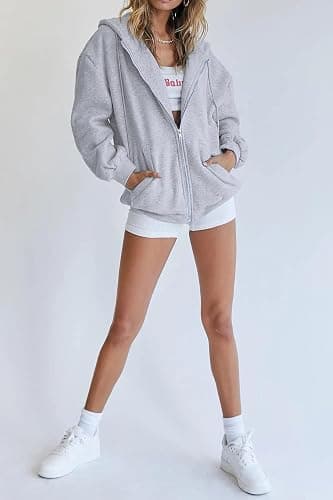 PRETTYGARDEN Women's 2025 Zip Up Y2K Hoodies Casual Long Sleeve Sweatshirts Fall Spring Track Jackets with Pockets thumbnail 4