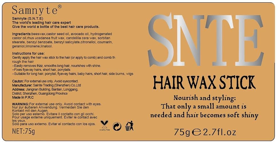 Samnyte Hair Styling Cream Slick Back Hair Brush Hair Wax Stick Set, 4-In-1 Styling Cream for Flyaways, Add Shine Slick Back Hair Products, Non-greasy Hair Smoothing Cream, No White Flakes Curl Cream thumbnail 9