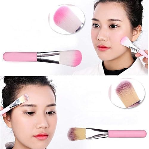 Pimoys Children Makeup Brushes, 7Pcs Makeup Brush Set Foundation Eyebrow Eyeliner Brush Cosmetic Concealer Brushes for Kids Girls, Women trave - Pink with case thumbnail 7