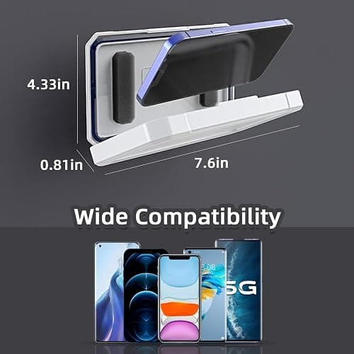 DOSAKEIKO Shower Phone Holder Waterproof Adjustable Rotating Wall Mount Touchscreen Compatible Multi Functional Phone Holder for Shower Bathroom Waterproof Anti Fog Design thumbnail 6