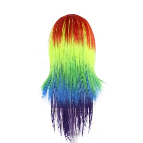 TIKJOYS (Wig Cap + Rainbow Wig for Women Men LGBT Long Straight Colorful Wigs for Pride Day Synthetic Anime Multicolor Wigs Colorful LGBT Costume Cosplay Hair for Halloween Party Mardi Gras Outfit thumbnail 5