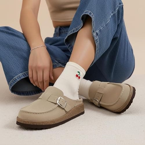 CUSHIONAIRE Women's Hobby Genuine Leather Cork Footbed Clog with +Comfort thumbnail 3