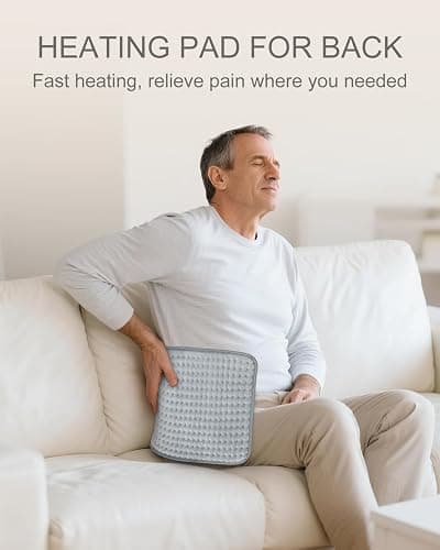 Christmas Gifts for Her Mom Dad Women Men, Electric Heating Pad for Period Cramps & Back Pain Relief, Portable Heat Pad for Neck and Shoulders, 10 Heat Settings, ETL Certified, 12"x24", Gray thumbnail 5