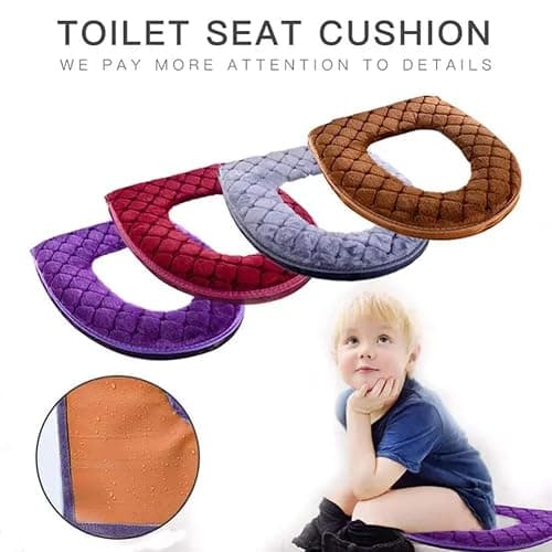 WDSHCR Toilet Seat Cushion - Soft, Thicker, Warmer Washable Covers with Zipper - Home Reusable (Gray) thumbnail 3