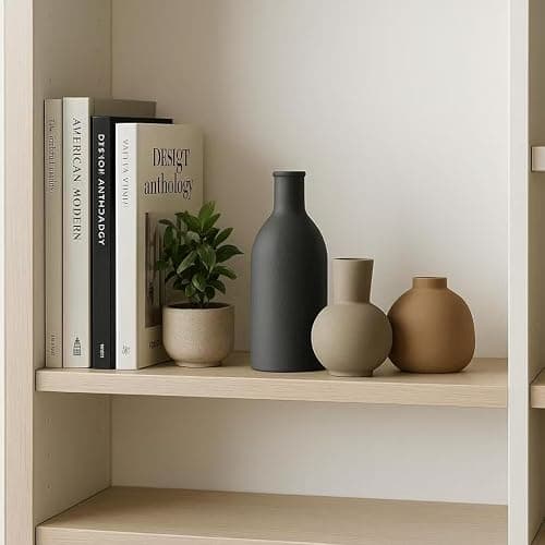 Ceramic Vase Set of 3, Modern Minimalist Farmhouse Style Home Decor Vases, Ideal for Pampas Grass & Dried Flowers, Perfect for Kitchen, Bedroom, Living Room & Dining Table Centerpiece (Multicolor) thumbnail 3