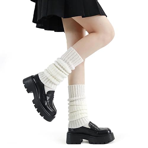Orivastine Women Y2K Kawaii Leg Warmers, Japanese Knit Long Ribbed Boot Socks, Retro 80s Winter Warm Boot Warmers - Image 1