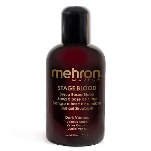 Mehron Makeup Stage Blood | Realistic For Halloween | Washable Fake Blood for Special FX, Stage & Screen, Halloween, & Cosplay (4.5) (Dark Venous) - Image 1