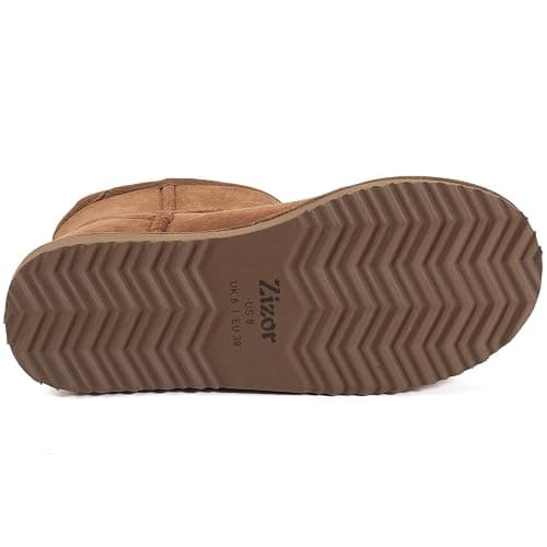 Zizor Women's Cozy Short Bootie Slippers, Winter Warm Hard Bottom House Shoes with Fuzzy Lining thumbnail 4