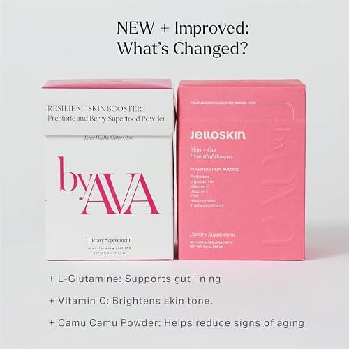 byAVA Skin and Gut Prebiotic Booster Powder, L-Glutamine 1500mg, 30ct | Camu Camu Vitamin C, Zinc + Niacinamide for glow; spirulina, goji & maqui berry superfoods; vegan, no added sugar thumbnail 4