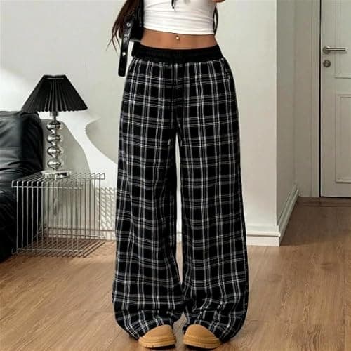 Plaid Goth Alt Pants Baggy Pants for Women Alt Clothing Alternative Clothing thumbnail 6