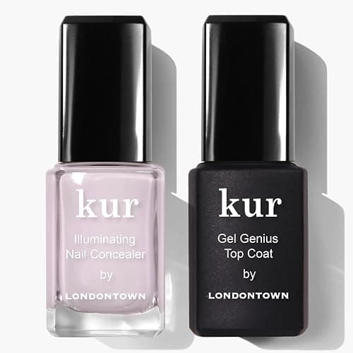LONDONTOWN kur Nail Conceal & Go Duo Set, Includes Nail Illuminating Concealer & Gel Genius Top Coat, 2 Piece Set, 0.4 Fl Oz - Image 1