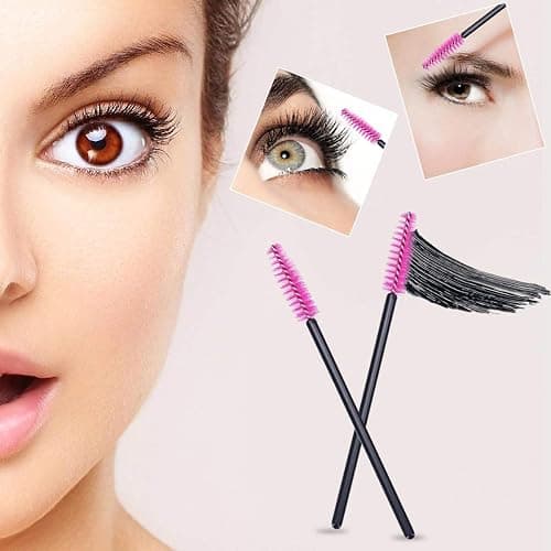 BTYMS 100 Pieces Disposable Spoolies Brush Eyelash Mascara Brushes Lash Wands Applicator Eyebrow Brush for Lash Extension-Pink thumbnail 5