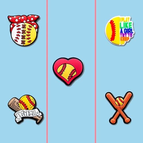 Zanerolan 20 25Pcs Sports Ball Shoe Decoration Charms for Clog, Baseball Softball Basketball Hockey Cheer Gymnastics Fitness Charms thumbnail 4