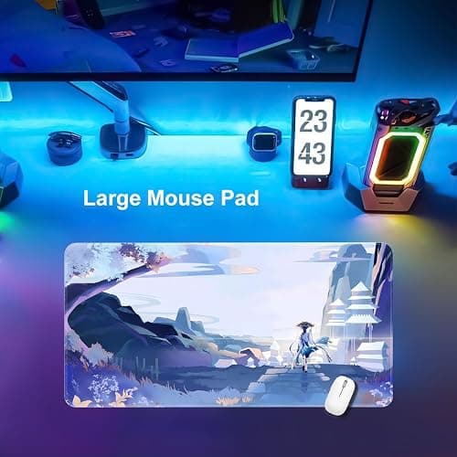 Genshin Impact Mouse Pad Large Gaming Mouse Pad Durable Non-Slip Natural Rubber Base Anime Mouse Pad for Office and Home Wanderer 2,23.6 * 11.8 inch thumbnail 4