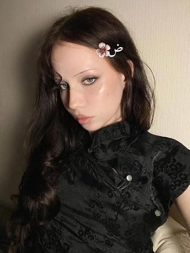 Women's Retro Chinese Style Cheongsam Top Summer Black Jacquard Short Sleeve Button Blouse T-Shirt thumbnail 3