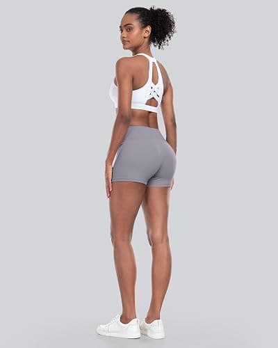 CHRLEISURE Biker Yoga Shorts for Women – High Waisted Tummy Control Workout Running Athletic Booty Soft Shorts thumbnail 5