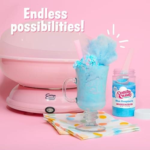Cotton Candy Express Floss Sugar Variety Pack with 3 - 11oz Plastic Jars of Cherry, Blue Raspberry & Grape Flossing Sugars Plus 50 Paper Cotton Candy Cones thumbnail 7