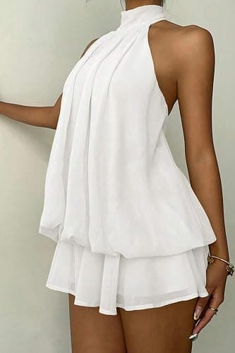ELLEVEN Women's Backless Halter Mini Dress Summer Party Dress Sexy Outfits thumbnail 3