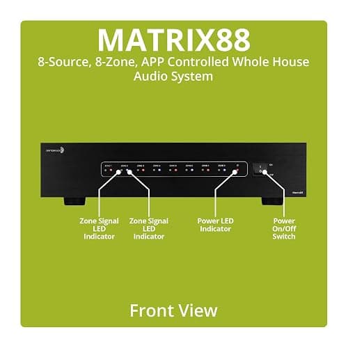 Dayton Audio Matrix88 APP Controlled Matrix Audio Switcher 8 Zones of inputs and outputs, 12V Trigger outputs, and RS232 Support thumbnail 2