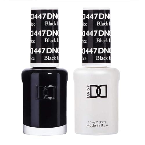 DND Gel Nail Polish Duo, Black | Matching UV/LED Gel Polish & Air Dry Lacquer Set, Chip-Free Long Lasting Black Nail Color, Easy Soak Off Removal - Image 1