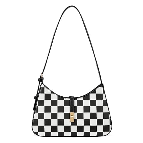 CLUCI Checkered Purses for Women, Shoulder Bag, Handbag Hobo Bags Vegan Leather Crossbody Purse with Adjustable Strap - Image 1