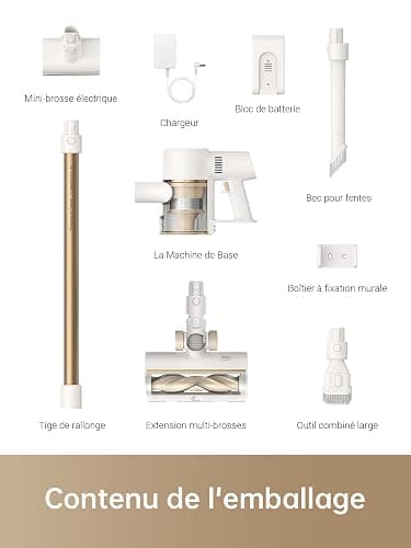 dreame R10 Aspirateur Balai sans Fil, Aspiration puissante de 120AW, Autonomie de 60 Min, Filtration avancée, Brosse Multi-Surfaces avec éclairage LED Idéal pour ménage, Poils d'animaux et Tapis thumbnail 8