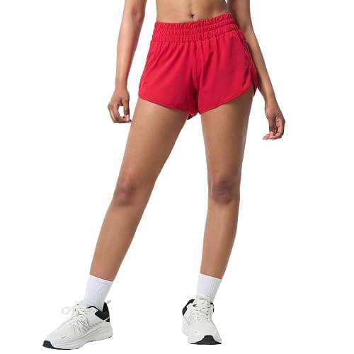 Aurefin Athletic Shorts for Women,Women's Quick Dry Workout Sports Active Running Track Shorts with Elastic and Zip Pockets thumbnail 5