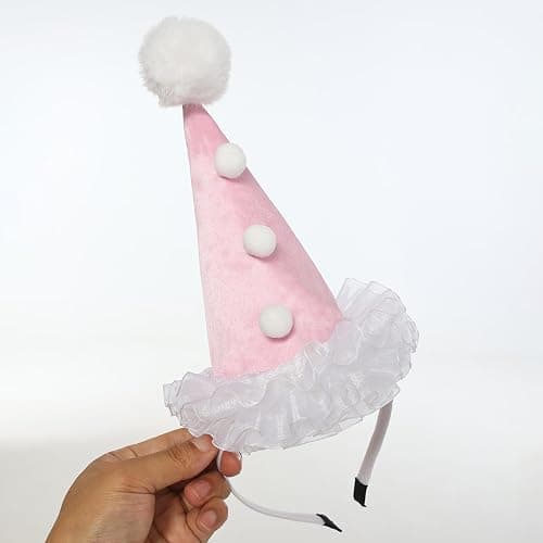 Clown Hat Headband Black and White Mini Jester Costume Accessory | Thick fabric, lightweight, fit for adult, comfortable, suitable party, carnival, Halloween, birthday, renaissance fair thumbnail 6