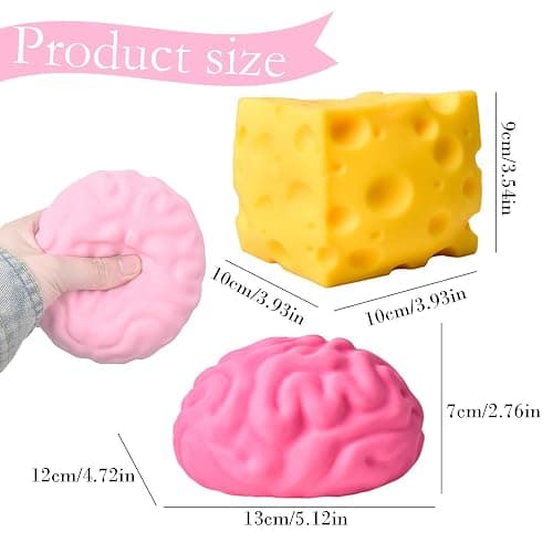 Jumbo Cheese Squishy, 10 CM Giant Squishy Toy, Cheese Shape Stress Ball, Realistic Fidget Toys Anxiety Relief Sensory for Adults Kids (A01-Large) thumbnail 3