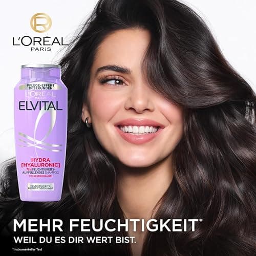 L'Oréal Paris Elvital Germany's Next Topmodel Haarpflege-Routine für feuchtigkeitsbedürftiges Haar: Hydra Hyaluronic Set mit Shampoo 300ml, Spülung 250ml, Serum 150ml und Maske 300ml thumbnail 2