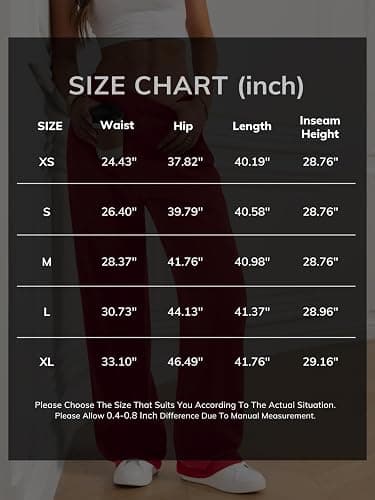 ATHMILE Women's Wide Leg Sweatpants High Waisted Baggy Interior Drawstring Joggers Straight Leg Sweat Pants with Pockets thumbnail 6