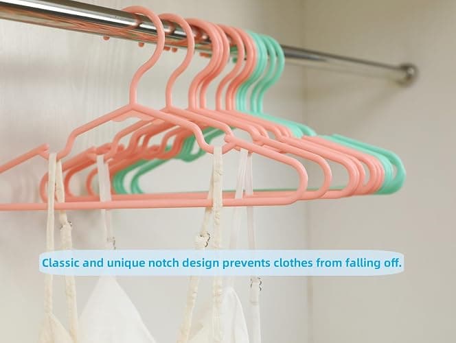 60 pcs MINI TANKTOP Hangers,Non-Slip Laundry Infant Pant Hanger for Newborn Clothes,Ultra-Thin Child Coat Hanger for Girl Boy Toddler Kids thumbnail 5