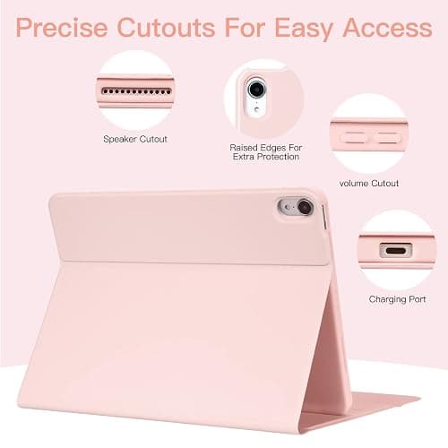 BQSS Keyboard Case for iPad Air 11 Inch M3/M2 (2025/2024) Wireless Keyboard Case for iPad Air 10.9 Inch 5th/4th Generation (2022/2020) Detachable for iPad Pro 1st Case with Pencil Holder Pink thumbnail 4