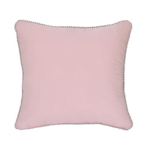 Disney Princess Enchanting Dreams Pink and Gold Embroidered Crown Decorative Throw Pillow with White Pom Pom Trim thumbnail 5