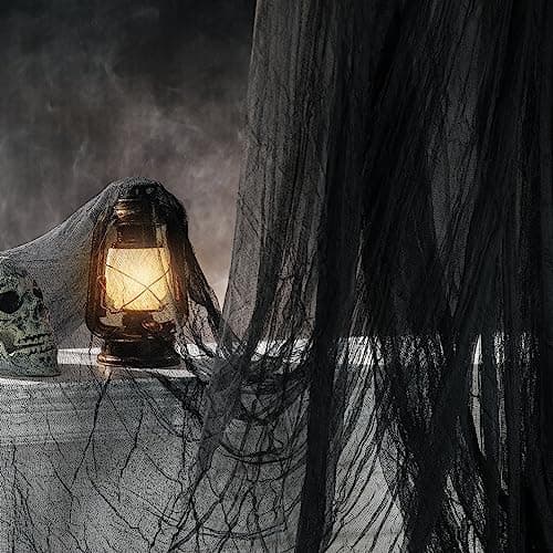 197" x 85" Halloween Creepy Cloth - Halloween Spooky Fabric Cloth - Scary Gauze Blood Creepy Cloth for Haunted House Halloween Party Yard Wall Doorway Outdoors Decoration thumbnail 5