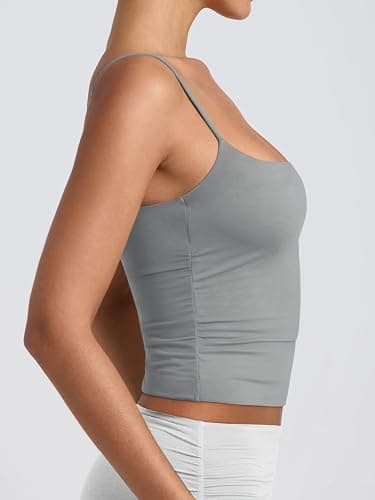 PINKMSTYLE Women's Basic Double Lined Scoop Neck Tank Tops Adjustable Cami Tank Summer Sleeveless Tops thumbnail 6