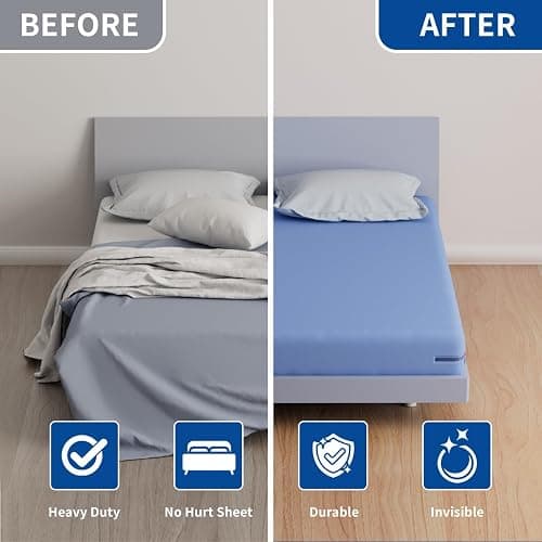 Jzla pro Lock Sheet Holders Keep Sheets Tight Heavy Duty Bed Sheet Holder Corner Fitted Sheet Straps Fit All Mattress Size Easy Installation - White thumbnail 4