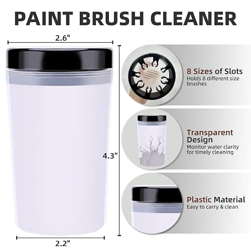 OPHIR Paint Brush Holder, 101 Holes Wooden Paint Brush Organizer with A Mini Acrylic Painting Palette & Cleaner Cup for Painting Brushes, Markers, Colored Pencils Organizer thumbnail 6