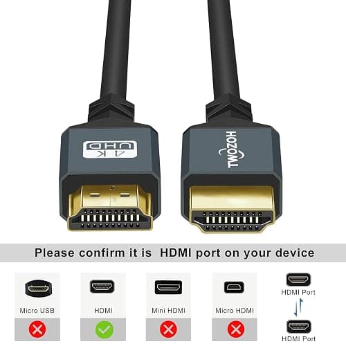 Twozoh HDMI to HDMI Coiled Cable, Support 3D,4K UHD, 1080p, HDMI 2.0a 2.0b 2.0 1.4a (Extend up to 1.5M/5FT) thumbnail 6