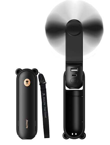 JISULIFE 3 IN 1 Portable Fan with Power Bank & Flashlight Featured | 19H Max Cooling, USB Rechargeable, Pocket-Sized Handheld Fan for Travel, Cruise, Concerts, Makeup, Summer Gifts for Women - Image 1