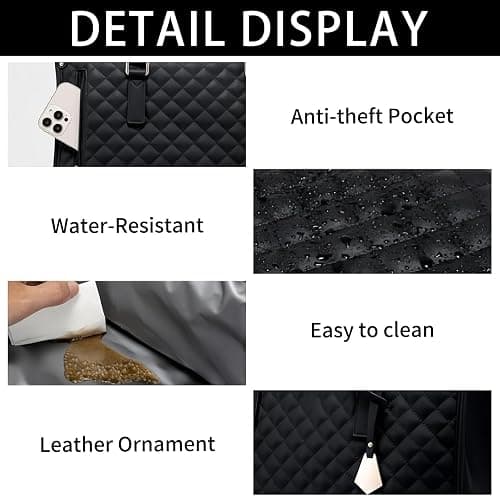 CHENBOOW Lunchtasche für Frauen,Laptop-Tasche mit Isoliertem Lunchfach 15,6 Zoll,Isolierte Lunchtasche,Große Einkaufstasche mit Mittagsabteil,2-in-1 Lunch Bag Handtasche Kombination - Schwarz thumbnail 4