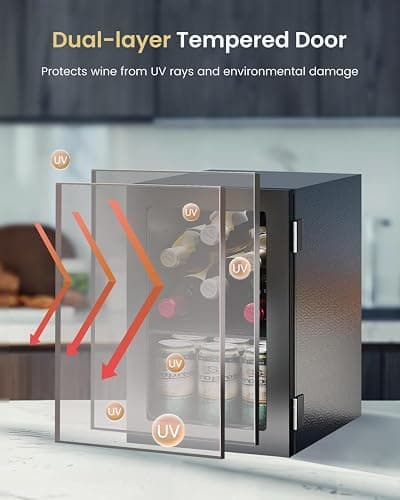Feelfunn 24 Cans Beverage Refrigerator Cooler - Mini Fridge with Digital Temperature Control, Soda Wine Beer Drink Fridge - Small Refrigerator for Office Home Bedroom Dorm Bar, Black thumbnail 5
