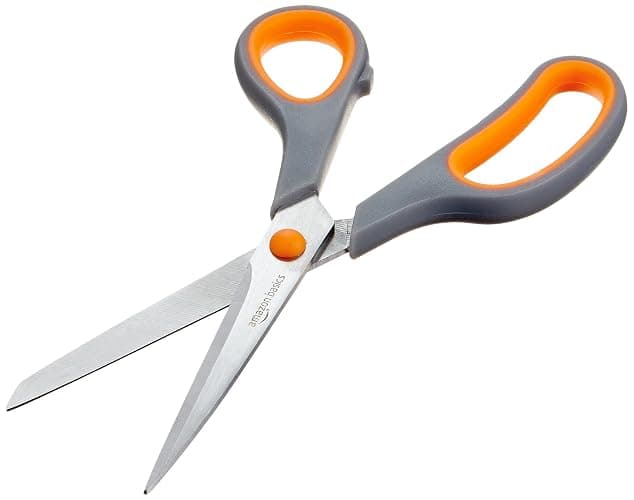 Amazon Basics Stainless Steel Scissors for Office, Crafts, Multipurpose, Sharp, Comfort Grip, PVD Coated, 3 Pack, Multicolor thumbnail 4