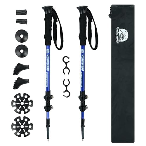 Trekking Poles Collapsible Hiking Poles - 2 Pack Adjustable Aluminum Hiking Sticks, Lightweight Walking Sticks for Women, Men, Seniors, Kids, Walking Poles for Backpacking by Underwood Aggregator - Image 1