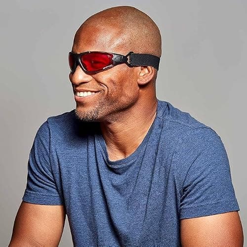 SafetyBlue Sleep Savior Deluxe Ultra with Head Strap - Red Night Glasses - Red Light Glasses for Better Sleep thumbnail 2
