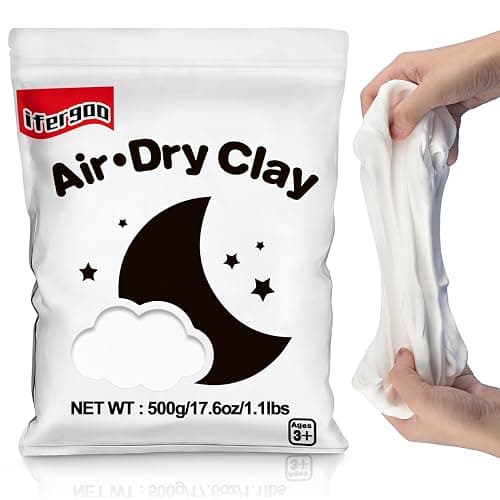 ifergoo 500g White Air Dry Clay, 1.1LBS DIY Creative Modeling Clay for Kids | Refill Foam Magic Clay for School Art & Craft Project, Slime Supplies, Ultra-light & Soft, Gift for Age 3-12 Boys & Girls - Image 1