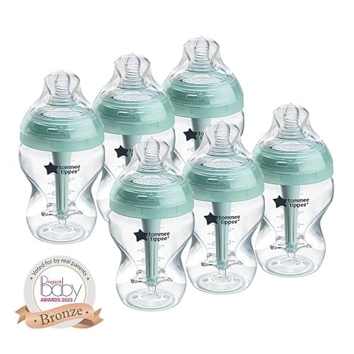 Tommee Tippee Advanced Anti-Colic Baby Bottles for 0m+, Pack of 6 260ml Baby Bottles, with Slow Flow Breast-Like Teat for a Natural Latch, Self-Sterilising and BPA Free, Baby Feeding Essentials thumbnail 2