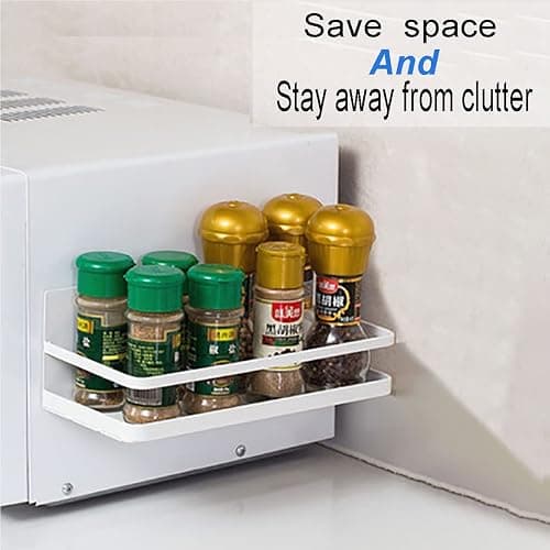 ELESEI Magnetic Spice Rack Refrigerator Side Magnetic Spice Rack Kitchen Magnetic Shelf Magnetic Fridge Shelf Perfect Space Saver for Kitchen/Apartment 2 Pack (White) thumbnail 6
