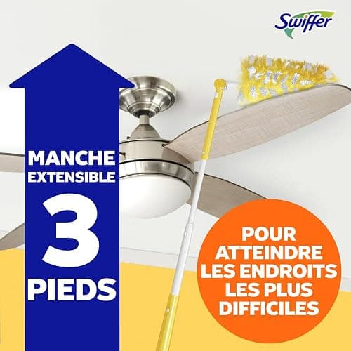 Swiffer Duster Kit with 3 ft Extendable Handle, Heavy Duty Dusting Starter Kit with 12 Refills, for Ceiling Fans, Vents and Hard to Reach Places thumbnail 10